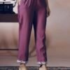 Royal Plum Silk Blend Floral Embroidered Suit Set