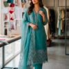 Dusty Teal Embroidered 3-Piece Suit Set