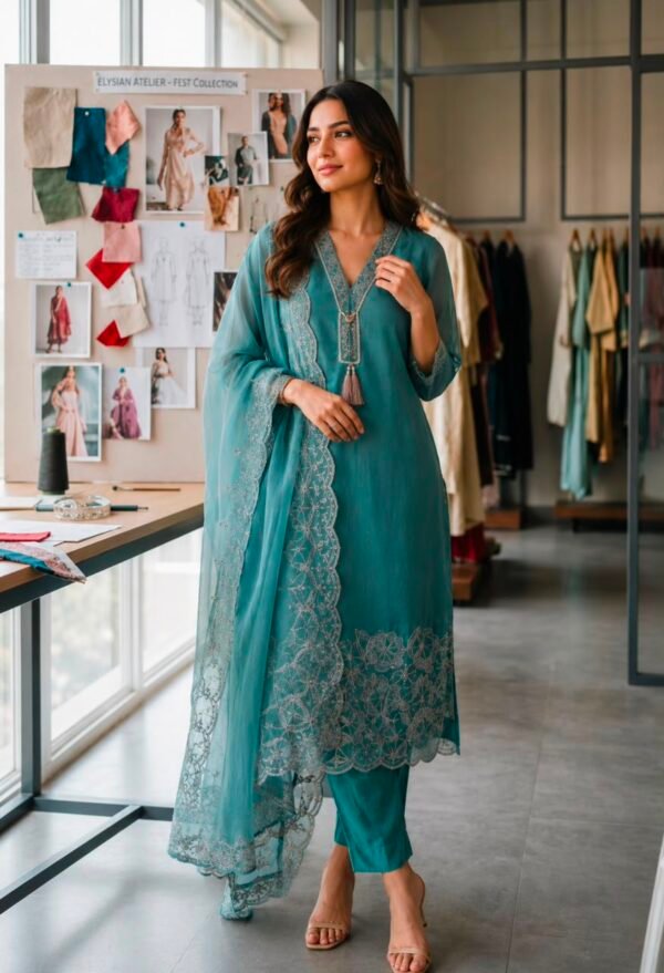 WhatsApp Image 2026-07-30 at 2.24.36 PM Dusty Teal Embroidered 3-Piece Suit Set