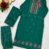 Emerald Flora Embroidered 3-Piece Suit Set