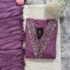 WhatsApp Image 2026-08-15 at 2.25.17 PM Mauve Mirror Work Anarkali 3-Piece Suit Set