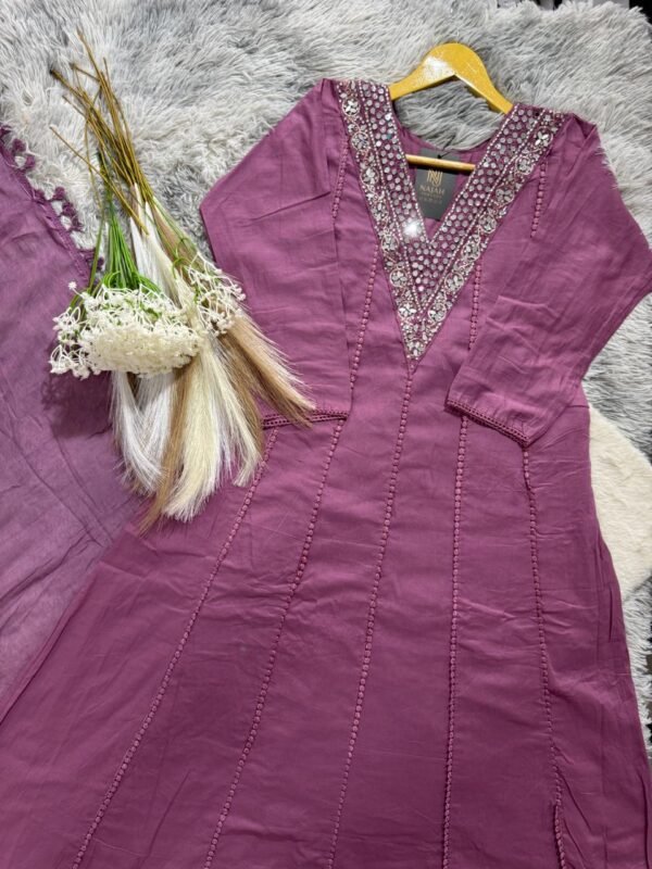 WhatsApp Image 2026-08-15 at 2.25.18 PM (1) Mauve Mirror Work Anarkali 3-Piece Suit Set