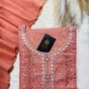 Dusty Peach Embroidered Chanderi 3-Piece Suit Set