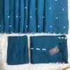 Teal Blue Scalloped Embroidered 3-Piece Suit Set