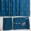 Teal Blue Scalloped Embroidered 3-Piece Suit Set