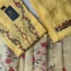 Sunlight Yellow Floral Embroidered & Printed Dupatta 3-Piece Suit Set