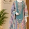 Teal Paisley & Floral Embroidered 3-Piece Pakistani Readymade Suit Set