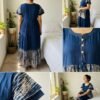 IMG_0054 Navy Blue & Off-White Ghagri Batik Tie-Dye Tiered Maxi Dres