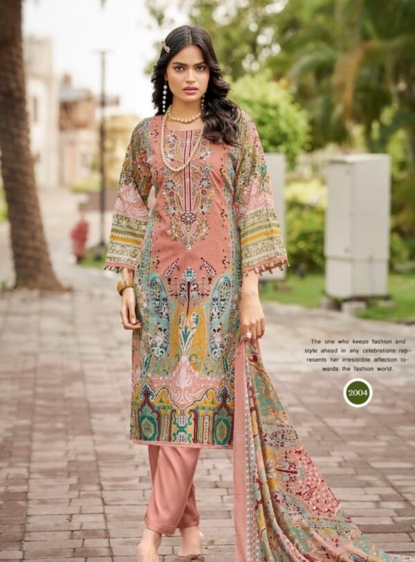 Screenshot Dusty Rose Floral & Lace Embroidered 3-Piece Pakistani Readymade Suit Set