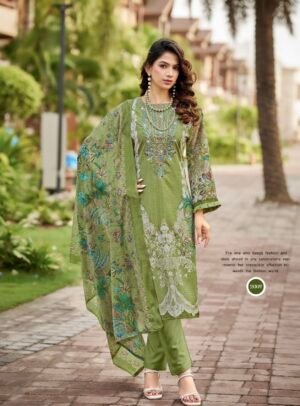 Screenshot Olive Botanical Embroidered 3-Piece Pakistani Readymade Suit Set