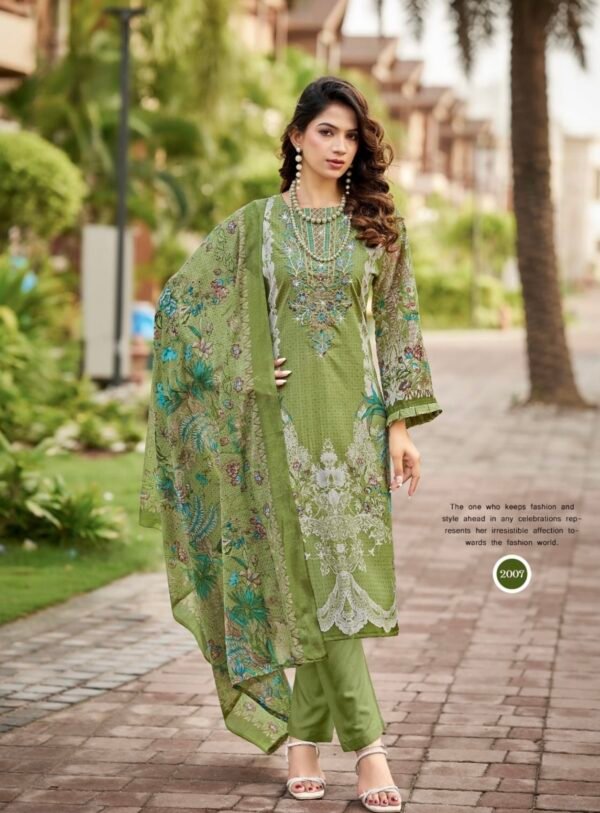 Screenshot Olive Botanical Embroidered 3-Piece Pakistani Readymade Suit Set