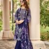 Screenshot Navy Blue Floral & Lace Embroidered 3-Piece Pakistani Readymade Suit Set
