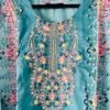 Teal Paisley & Floral Embroidered 3-Piece Pakistani Readymade Suit Set