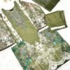 IMG_0232 Olive Botanical Embroidered 3-Piece Pakistani Readymade Suit Set