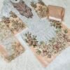 Grey & Peach Floral Printed with Embroidery 3-Piece Pakistani Readymade Se