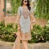 Grey & Peach Floral Printed with Embroidery 3-Piece Pakistani Readymade Se