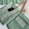 IMG_7146 Elegant Sage Green Embroidered Kurta Set with Scalloped D