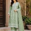 Screenshot Elegant Sage Green Embroidered Kurta Set with Scalloped D