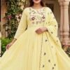 IMG_9879 Pastel Yellow Floral Embroidered Anarkali Suit Set with Cutwork Scalloped Dupatta