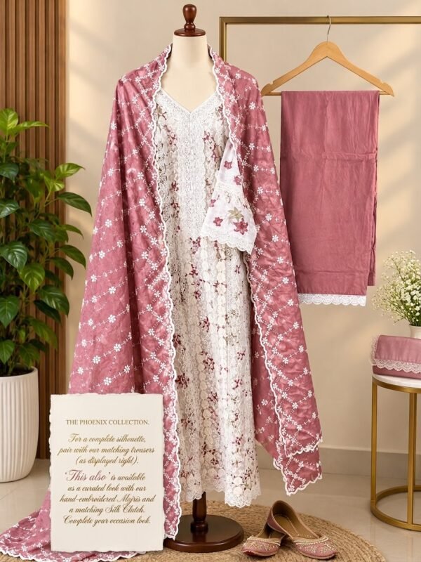 IMG_9954 Elegant Dusty Pink & White Floral Embroidered 3-Piece Ready to Wear Suit Se