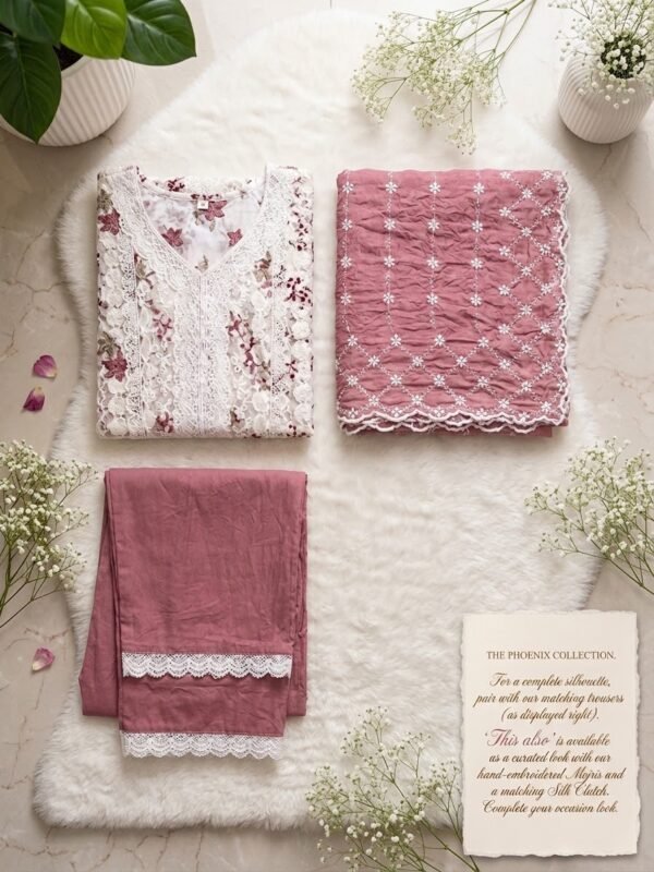 IMG_9955 Elegant Dusty Pink & White Floral Embroidered 3-Piece Ready to Wear Suit Se