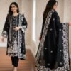 IMG_0051 Pakistani Black and rose embroidered unstitched cotton lawn collection