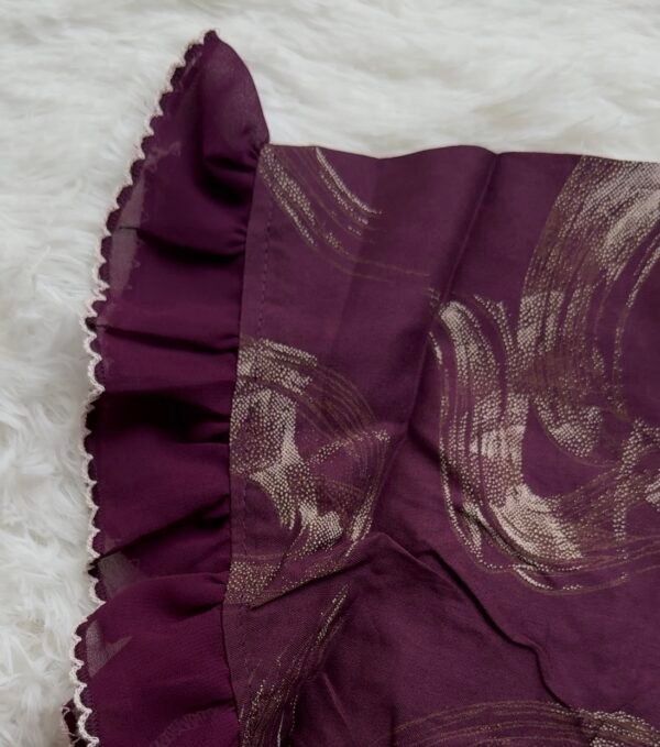 Royal Purple Umbrella type Abstract Print Cotton Maxi Nighty