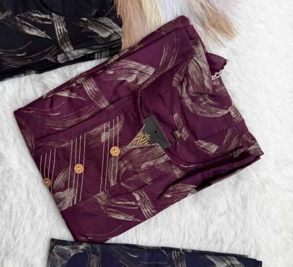 Royal Purple Umbrella type Abstract Print Cotton Maxi Nighty
