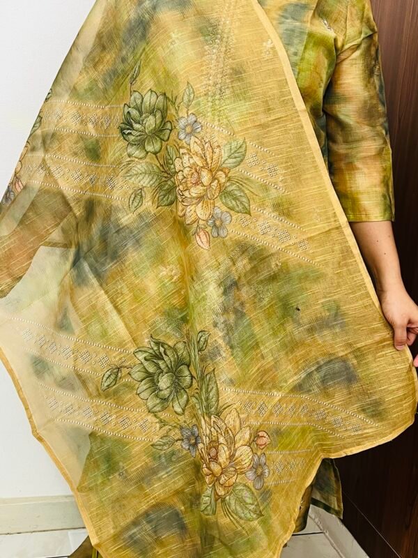 IMG_1229 Green Ethnic Motifs Embroidered Kurta with Trousers With Dupatta