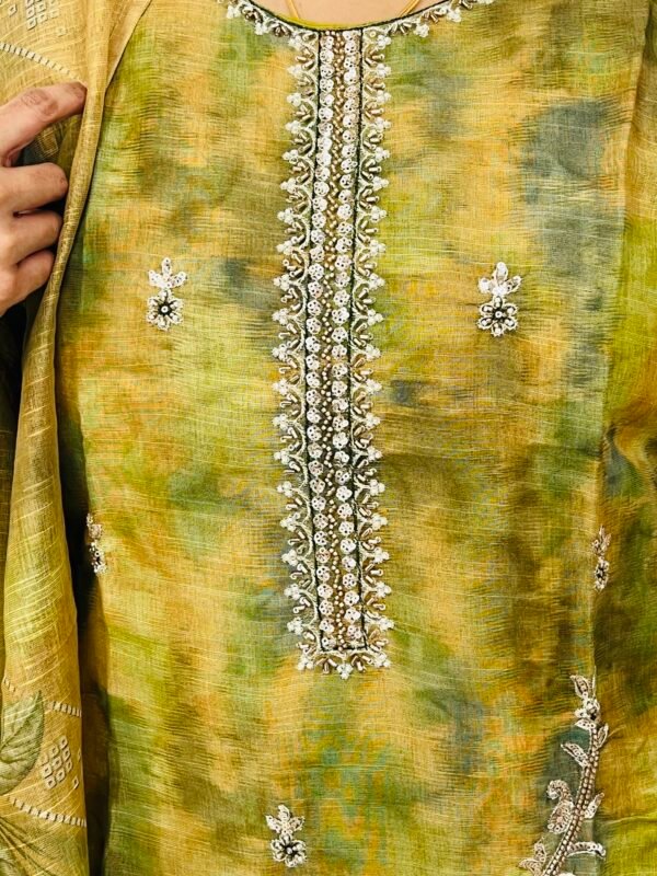 IMG_1230 Green Ethnic Motifs Embroidered Kurta with Trousers With Dupatta