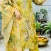 IMG_1236 Green Ethnic Motifs Embroidered Kurta with Trousers With Dupatta